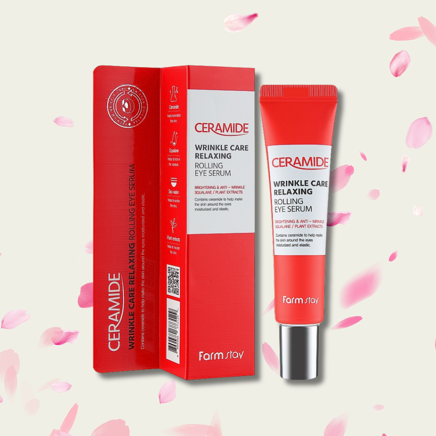 FarmStay Ceramide Wrinkle Care Relaxing Rolling Eye Serum 25ml